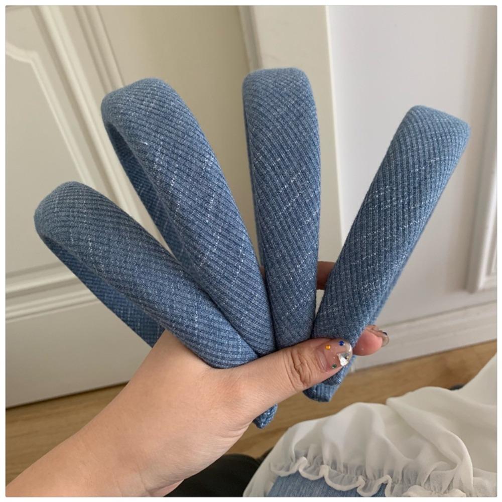

Tassel Denim Hair Hoop Cool Blue High Cranial Hairband Hair Holder Women Girl Hair Accessory