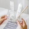 Square acrylic transparent pen holder simple storage pencil case pen holder storage container for students