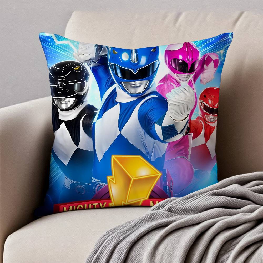 M-Mocní M-Morfující Power Rangers Povlak na polštář Roztočům odolný povlak na polštář Skrytý zip Hedvábný krátký plyš Potah na polštář na pohovku