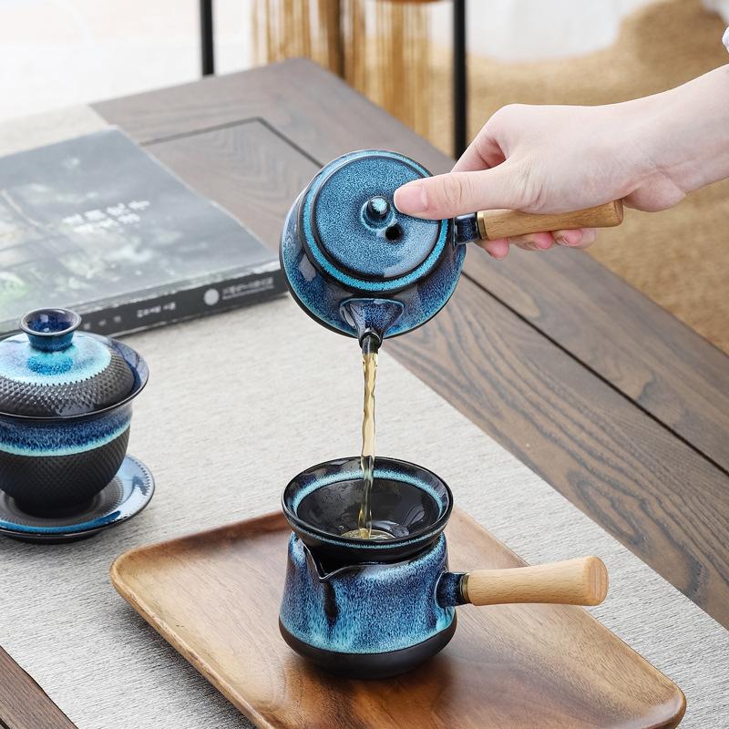 Side Handle Kettle Kung Fu Tea Set Gift Box for Clients Creative Annual Meeting Event Gift Souvenir with Logo