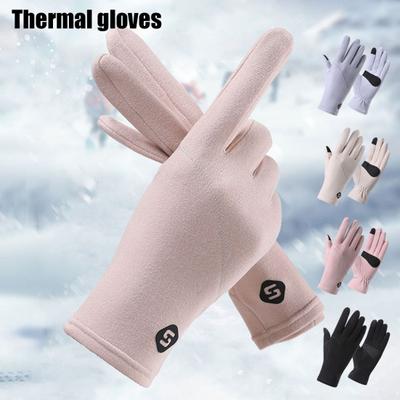 Winter Thermal Gloves Windproof Velvet Snow Gloves with Touch Screen Cold