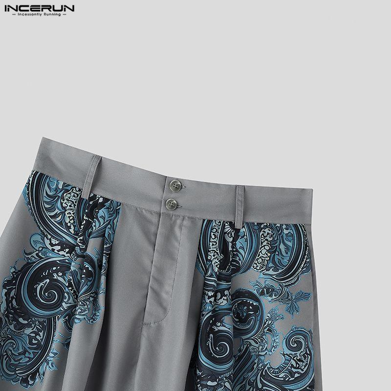 INCERUN Mens Ethnic Paisley Print Casual Loose Baggy Harem Pants Trousers