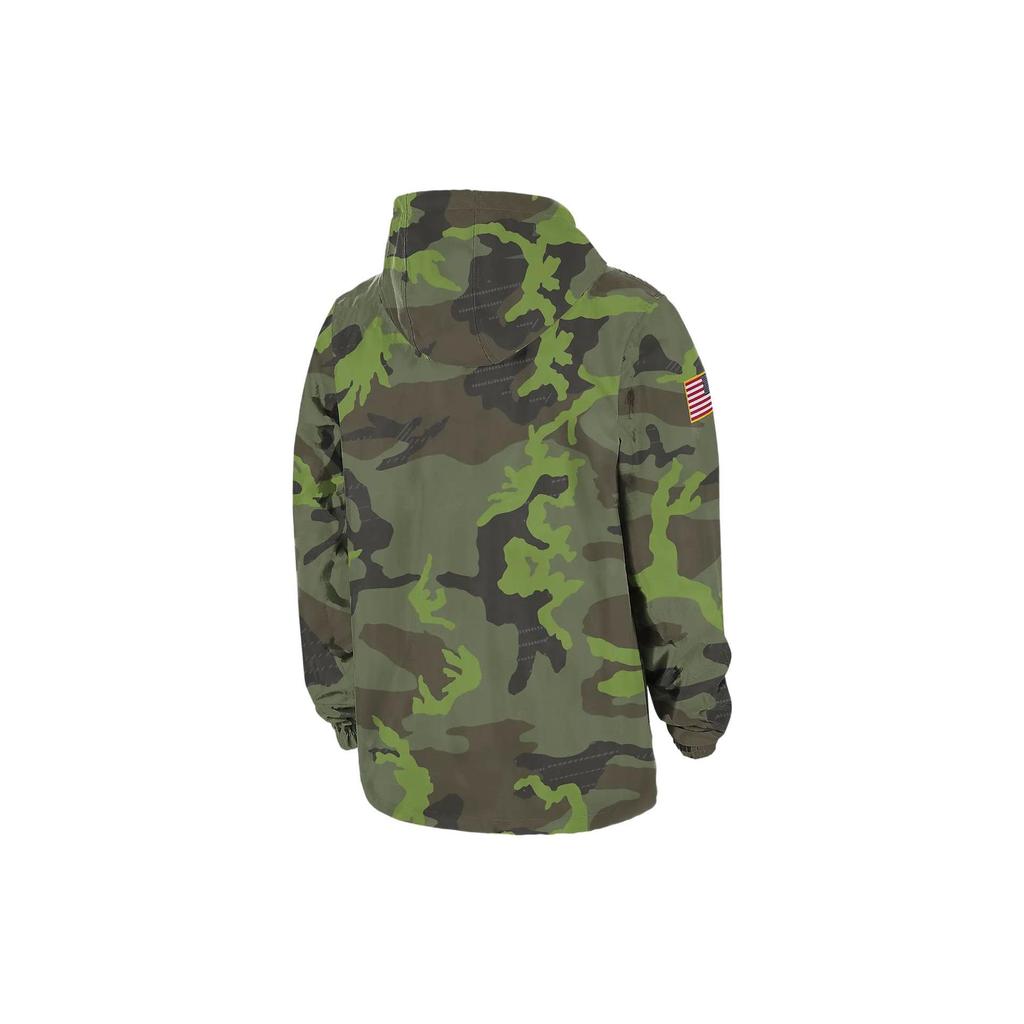 Jordan Camouflage Hooded Jacket With Patch Men Outerwear Military-Green DQ2233-328