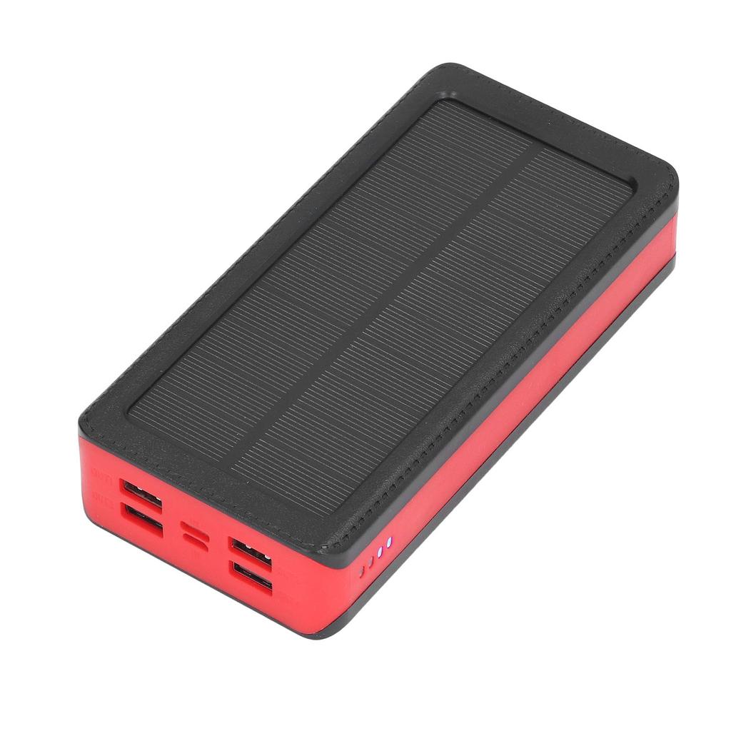 Baterie externă solară LED 30000mAh cu încărcător solar de mare capacitate și 4 porturi USB pentru încărcare rapidă