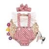 Leopard Print Baby Romper Set: Summer Bodysuit & Headband for Girls