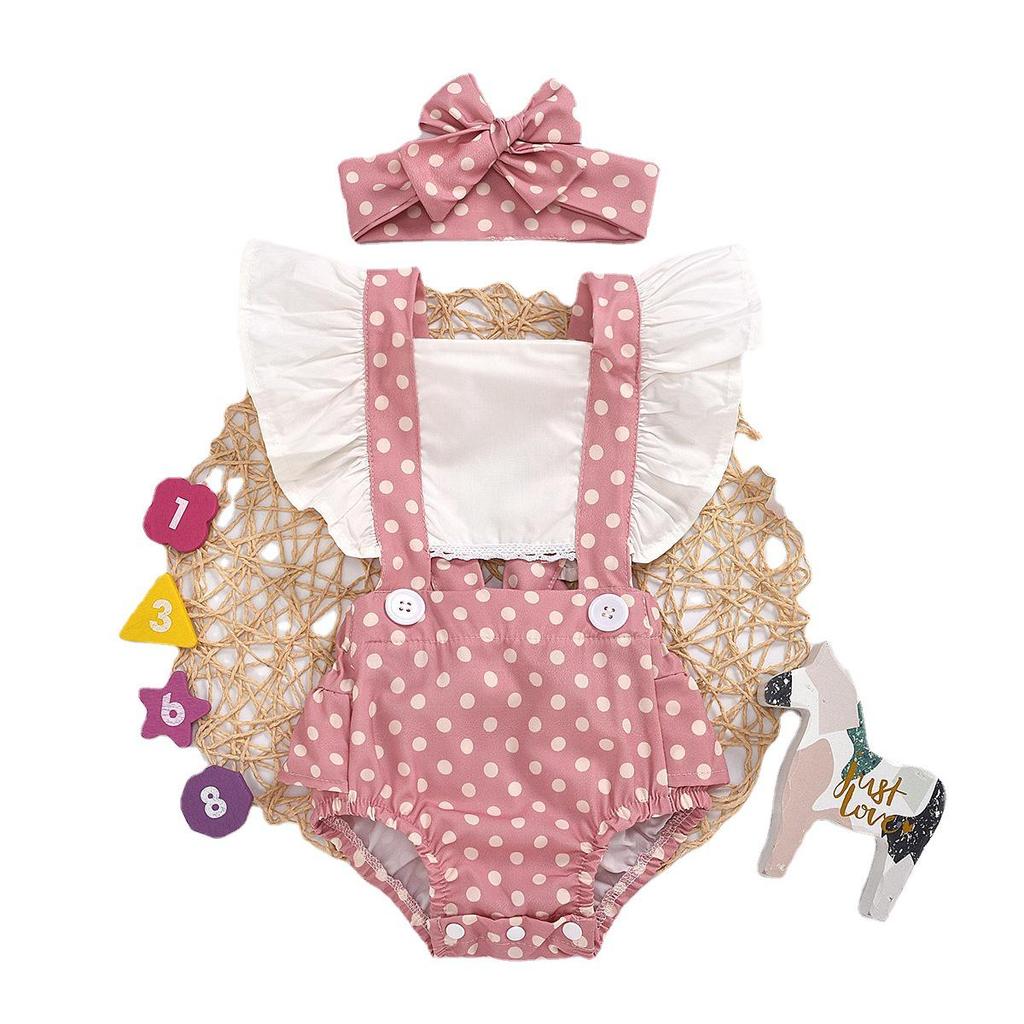 Leopard Print Baby Romper Set: Summer Bodysuit & Headband for Girls