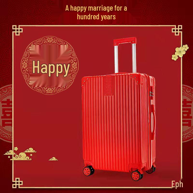 Weddings 20-Inch Red Carry-on Trolley Suitcase with Universal Wheels and Combo Lock for Men & Women