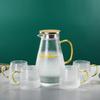 Boyiduo Heat-Resistant Glass Water Pitcher with Gold Lid