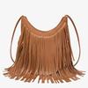 Retro Pendant Feeling Fringed Messenger Bag Temperament Matte Texture Shoulder Underarm Bag Large Capacity Storage Bucket Bag Tide