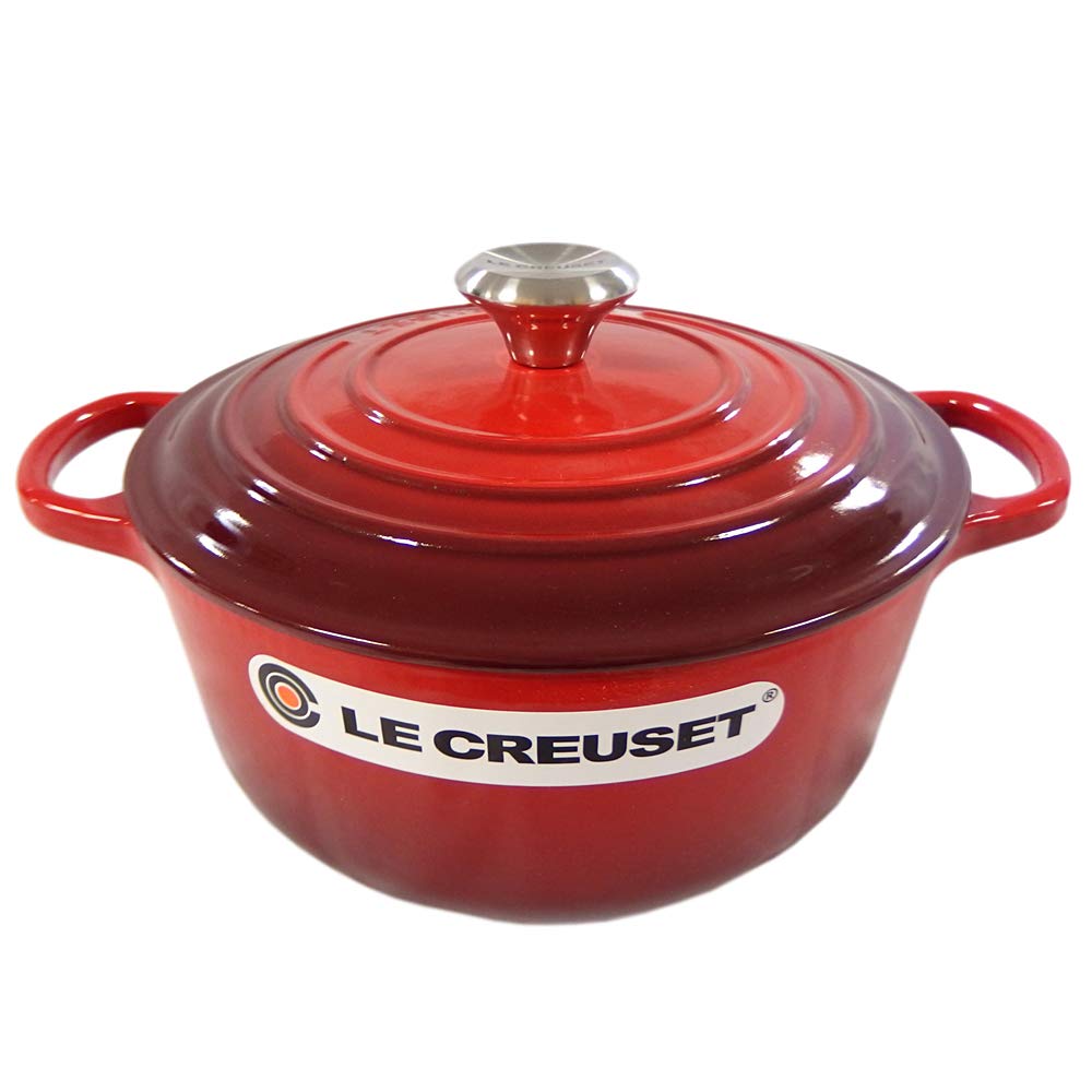 Le Creuset Pot Cocotte Ronde Red 06 Creuset/Le Two-handed 21177-20cm (Silver Knob) [Item]