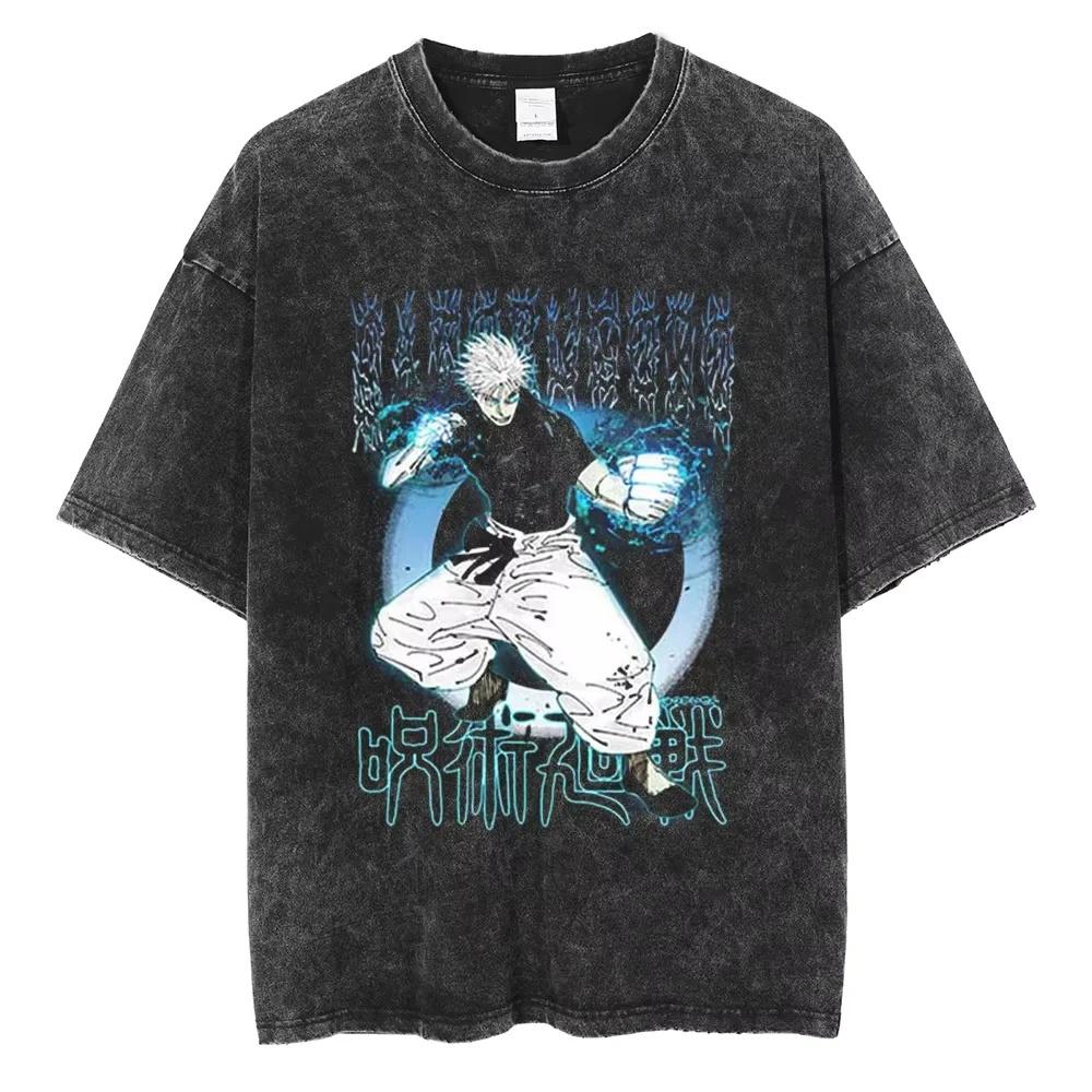 2026 Summer Fushiguro Toji Printed T Shirt Anime Jujutsu Kaisen Tshirt Men Women Casual Loose Tshirts Washed Cotton Tee Male