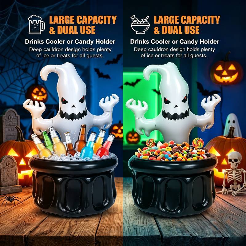 Ghost Inflatable Ice Cooler With Pvc Material For Halloween Indoor Outdoor Use
