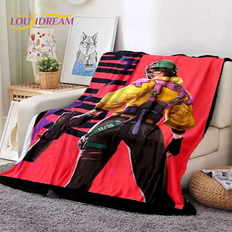 3D Newest VALORANT Cartoon Game Soft Flannel Blankets,Throw Blanket Comfortable Blanket for Picnic Beds Sofa Home Bedroom Gifts