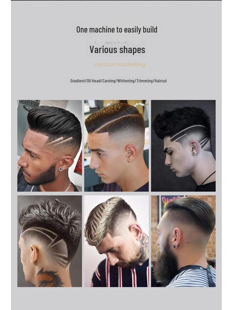 Rechargeable Retro Oil Head Hair Clipper: Cross-Border Electric Clipper for Bald Heads and Hair Carving.