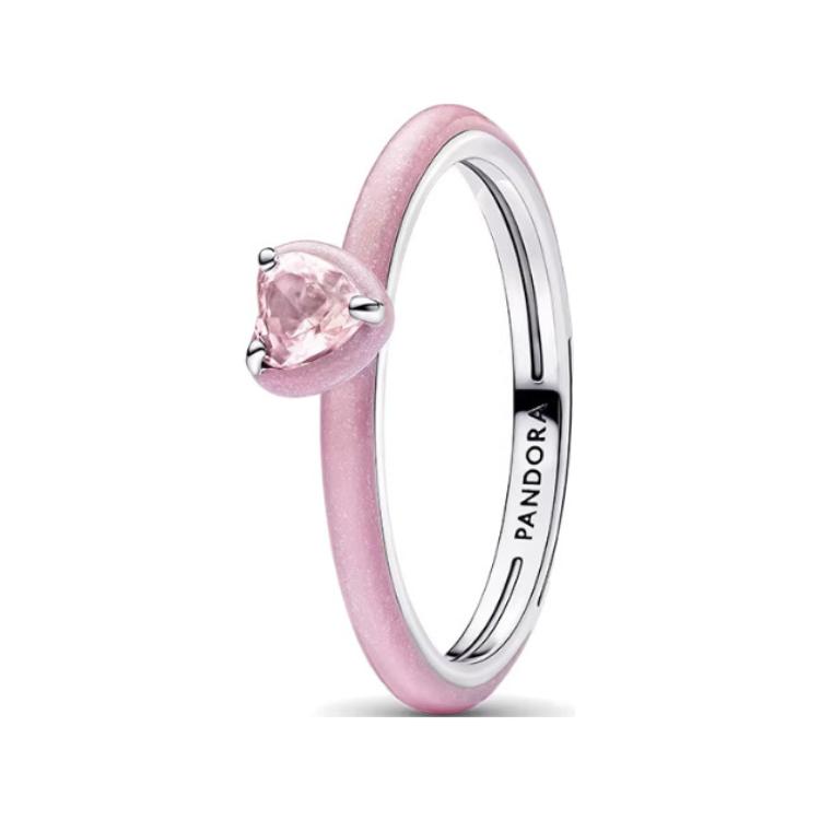 Pandora Me Series Heart Shaped 925 Silver Ring Women ring Pink 193088C02 Box,52