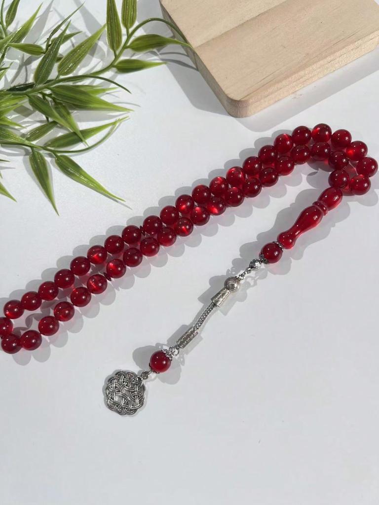 45 Beads Transparent Acrylic Solid Color Tasbih, Daily Handheld Prayer Beads for Middle Eastern & Arabian