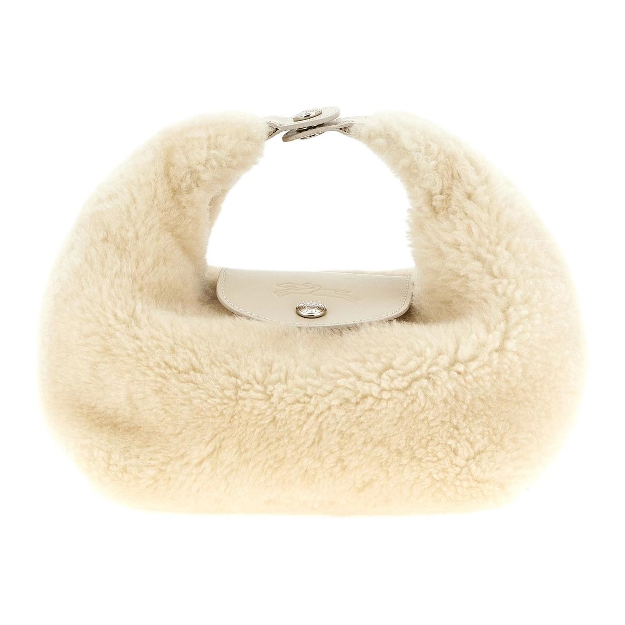 

Longchamp Le Pliage Shearling Soft Wool Leather Mini Tote Bag Women Tote Bag Ivory 10291HIF037 Basic Set (Bag)