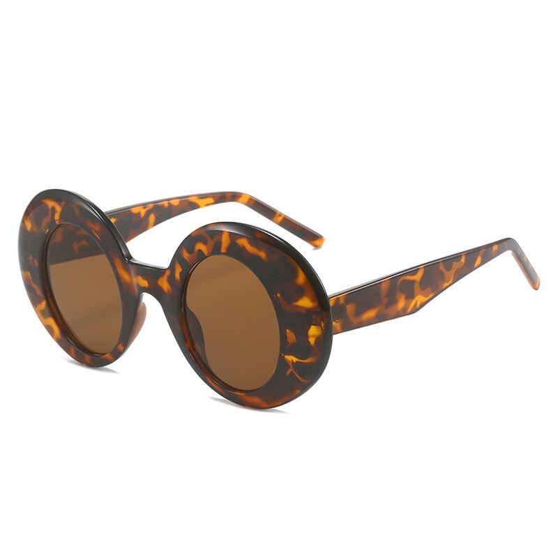 

Retro Fashion Two Color Stitching Oval Women Sun Glasses New Luxury Rough Edge Casual Trend Men Sun Glasses UV400 as picture