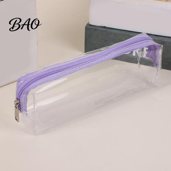 Lightweight Transparent Pouch Clear PVC Pencil Case, Waterproof Stationery Bag for Students, School Case Pen Exam, Large Capacity Zipper Splash-proof