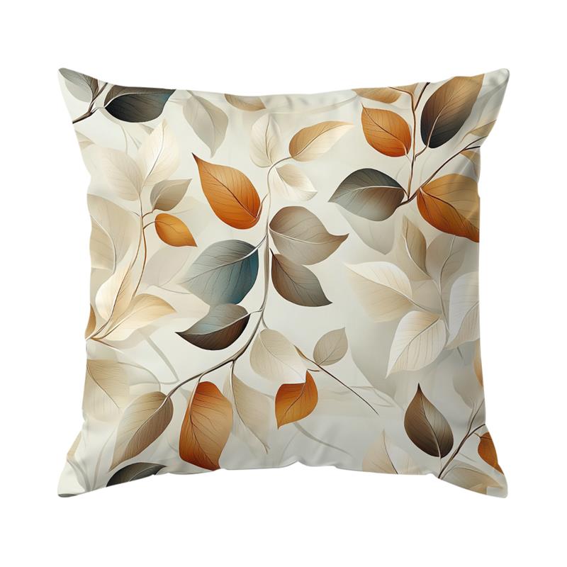 1 Pc 45X45 Cm Leaf Pattern Cushion Cover For Living Room Sofa Bedroom Home Decor Square Autumn Pillowcase Waist Pillow Cover