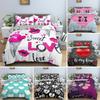 3D Liebesherz Eiffelturm Bettwäsche-Set Einzelbett Zweibettbett Doppelbett Queen-Size King-Size Cal King-Size Bettwäsche-Set