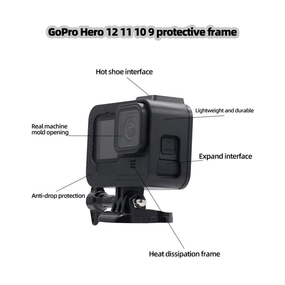 Hero 13/12/11/10/9 Protective Frame Housing Case Mount For GoPro Hero 13 12 11 10 9 Black Action Camera Accessories