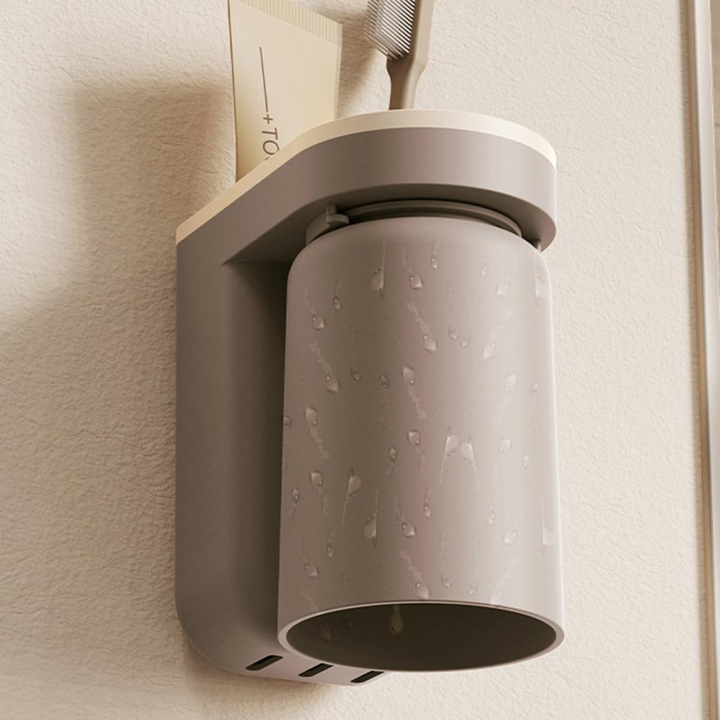 Wall Mounted Toothbrush Holder with Self-Adhesive Design No Drilling Bathroom Organizers for Bathroom and Kitchen Use