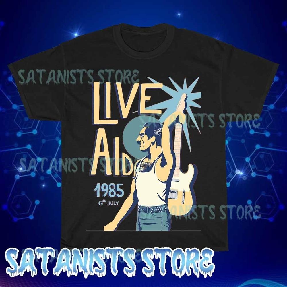 

New Live Aid July 1985 Men s Black T-shirt Funny Size S to 5XL 4XL