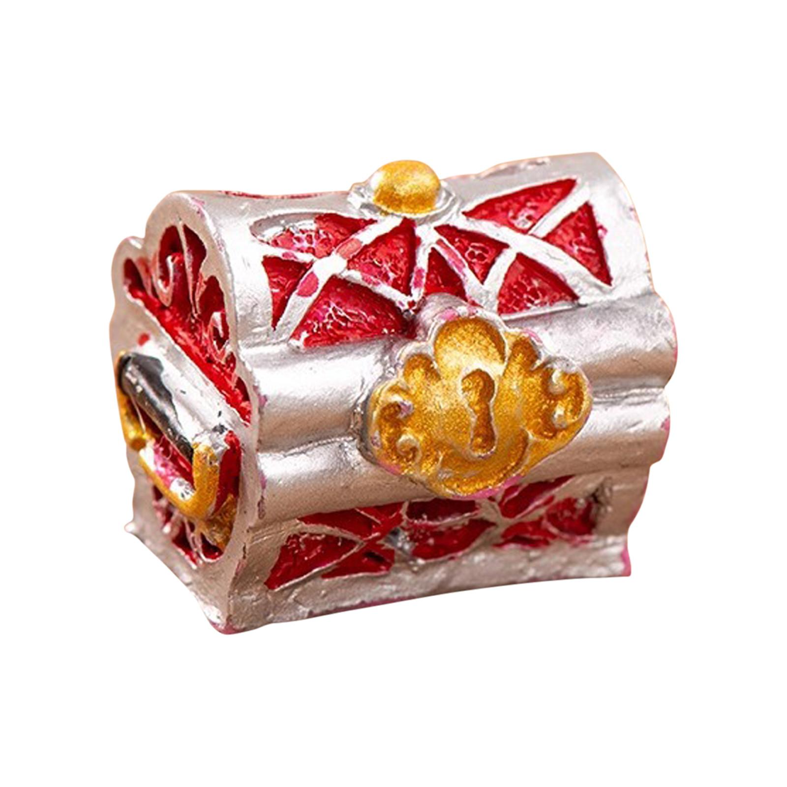 

Пиратское золото золотая монета сундук с сокровищами подарок аквариум миниатюра смола мультфильм средиземноморские украшения One Size