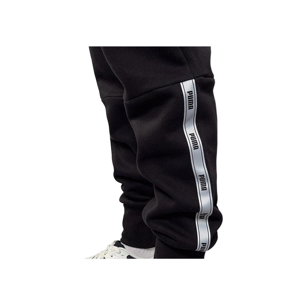 Puma Tape Loose Mid Waist Breathable Drawstring Cuffed Knit Sports Pants Men Pants 693004-01