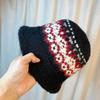 Koreanischer Stil Handgestrickte Jacquard-Wollmütze Damen Herbst Winter Warm Bequem Vielseitig Gesicht-Betonend Kleine Fischerhut