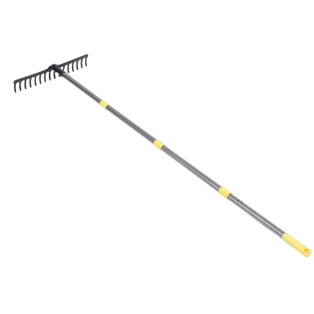 17 Tines Garden Rake 5.4ft Length Heavy Duty Metal Yard Thatching Bow Rake for Loosening Leveling Soil Leaves Grass