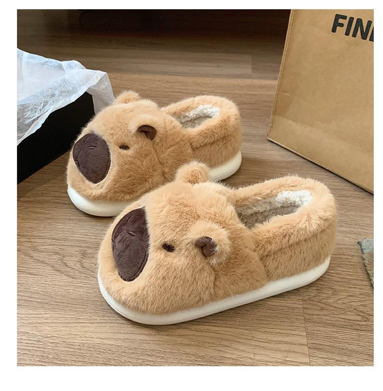Hairy Cotton Slippers for Women Indoor Home Warmth, Plush Baotou Slippers, Cute Anti Slip Cotton Shoes Zapatos De Mujer Luxury