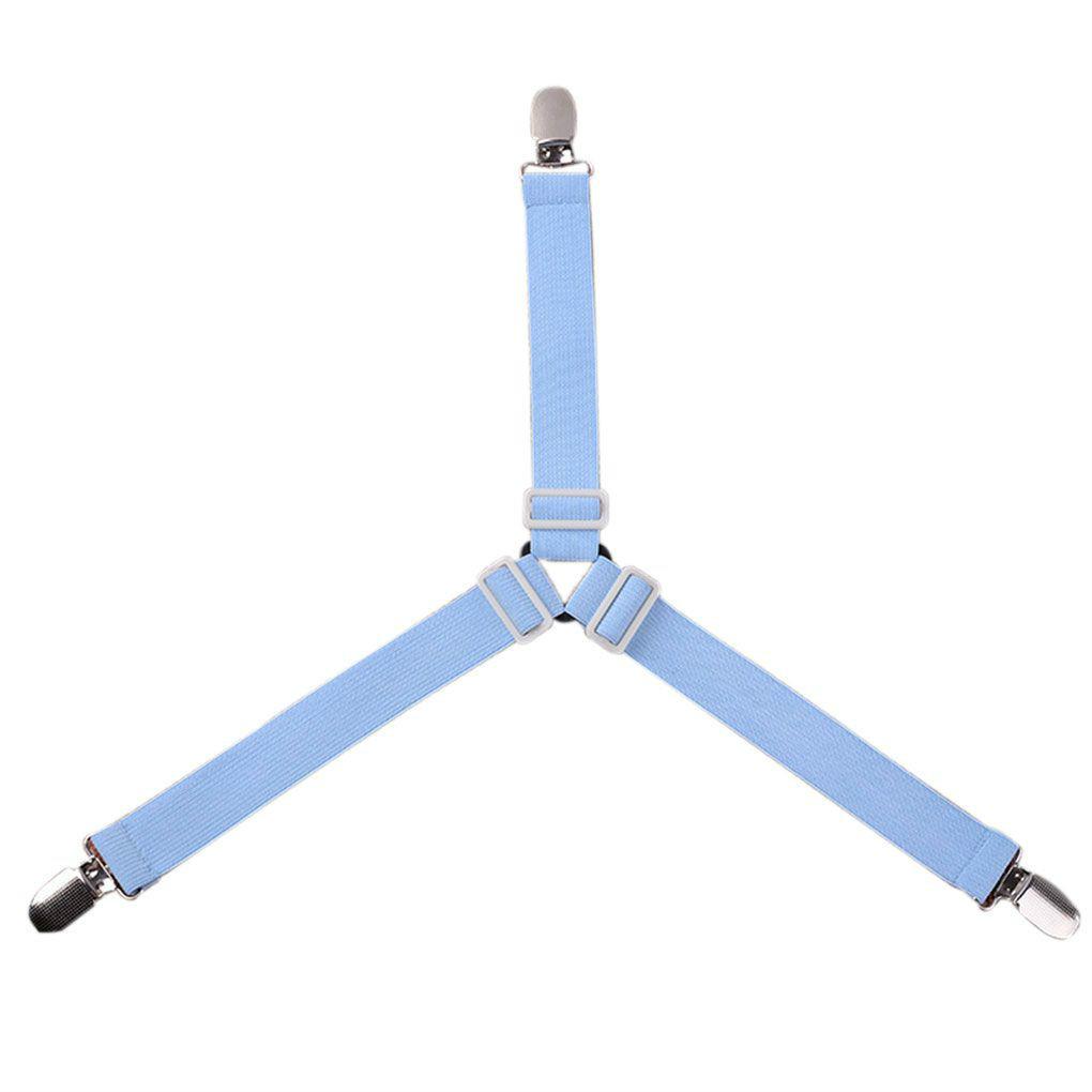 

4шт/комплект регулируемый 3-сторонний зажим для простыни тройной угловой держатель для матраса синий