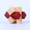Two-Color Three-Way Luban Kongming Lock: Children's Early Education Beechwood Puzzle Toy