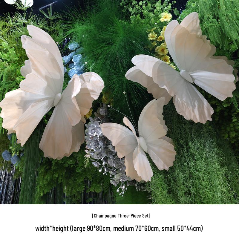 3D Painted Butterfly Wedding Backdrop with Scenery and Props for Photography and Décor