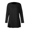 Women's Round Neck Loose Fitting Casual Long Sleeved Color Medium Length T-shirt Top