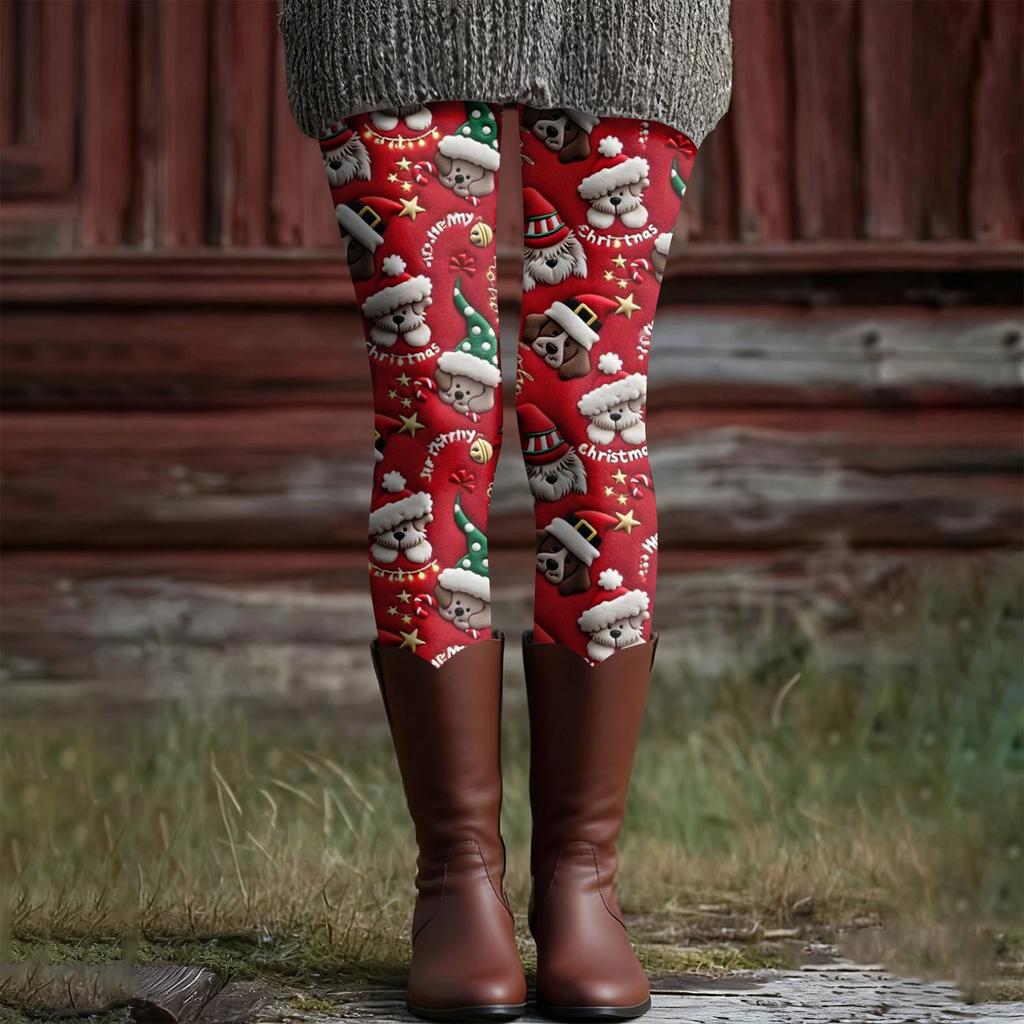 Women's Casual Fashion Outdoor Halloween Printed Slim Elastic Yoga Pants Cropped Pants