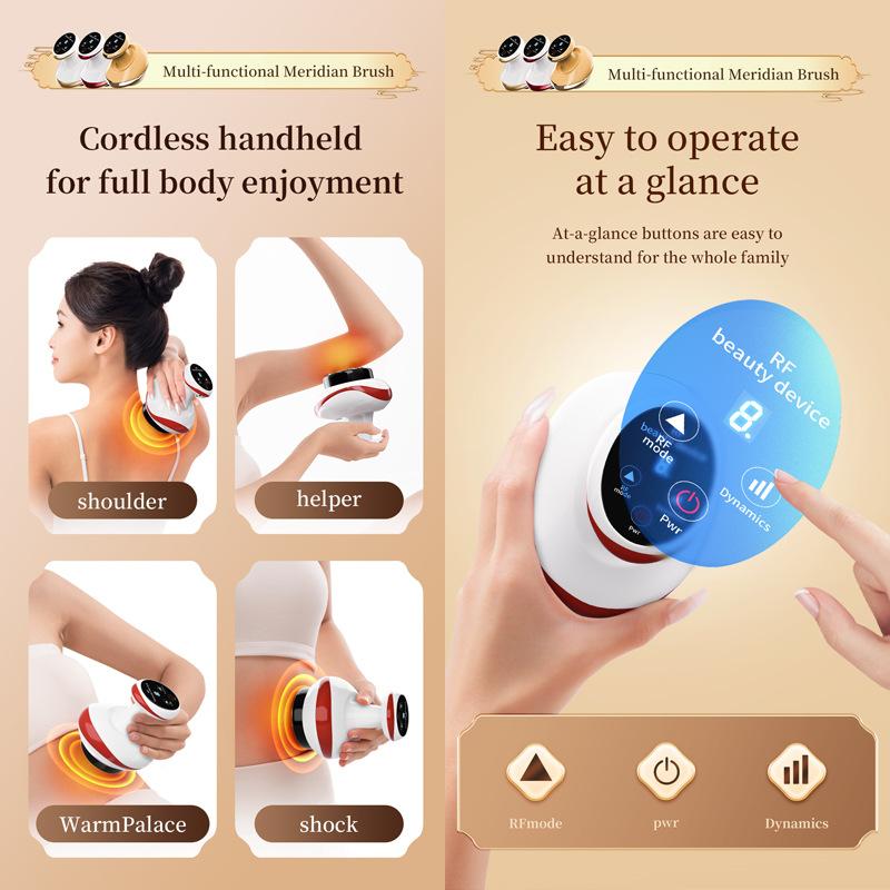 5 Speed RF Electric Guasha Scraping Massage Cupping Body Massager Vacuum Cans Suction Heating Fat Burner Anti-cellulite Massager