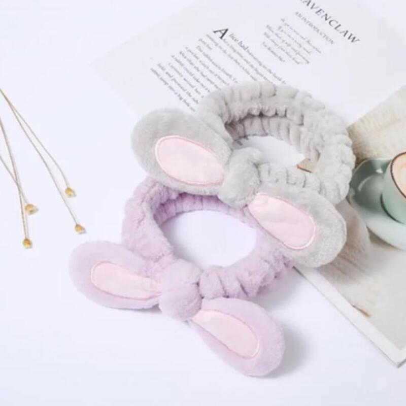 Rabbit Washing Hair Headband Microfiber Shower Washing Headband Purple