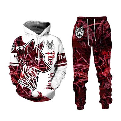 Casual Men's Tracksuit 3d Animal Printed Hoodies and Pants 2pc Sets Antumn Cool Sweatshirts Women Men's Clothing Sportswear Suit