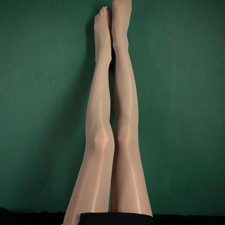 Women Oil Shiny Transparent Tights Sexy Open Crotch Pantyhose Glossy Smooth Anti Hook Stockings Party Hosiery Stocks High Quality