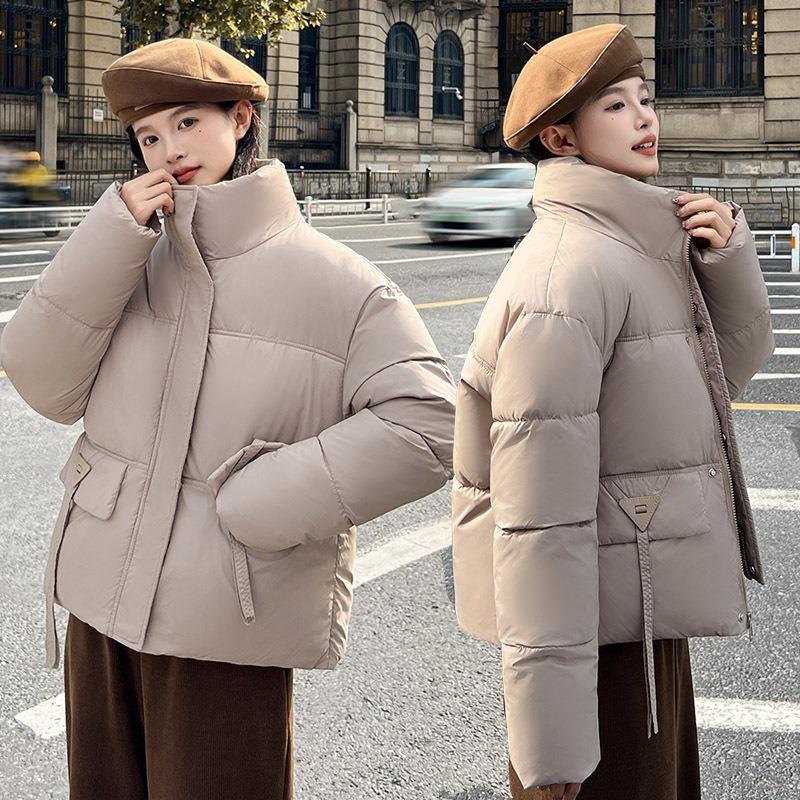 Short bread clothes, down cotton clothes for women, small people, thickened stand-up collar, warm and casual temperament, winter cotton jacket.