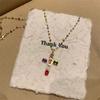 Modische bunte Zirkon-Kreuz-Anhänger-Halskette für Damen Edelstahl Silberfarbe Charm Religiöse Halsketten Schmuck