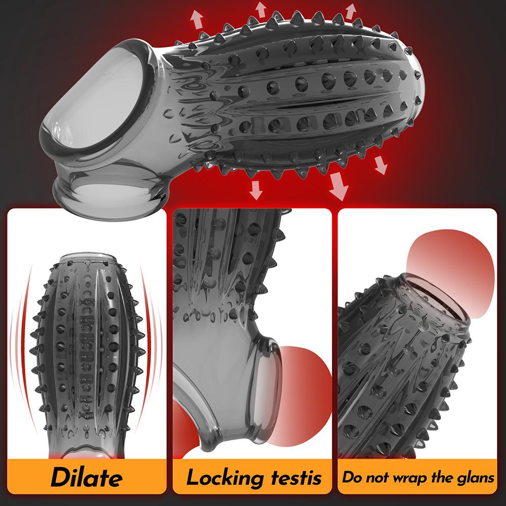 Penis Cock Sleeve Male Sex Toy Penis Enlarger Extender for Men Realistic Dildo Penis Ring To Lock the Sperm Male Penis Training