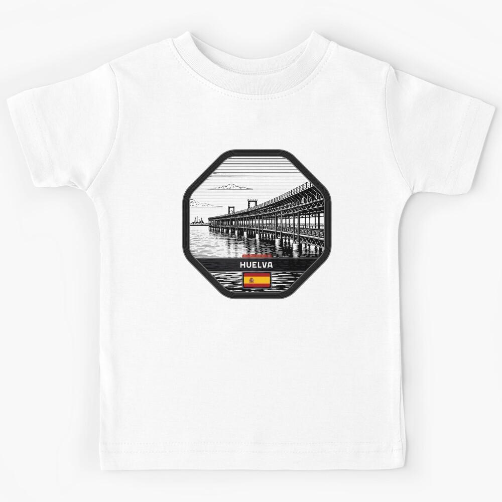 Huelva Spain Linocut Style Kids T-Shirt 110