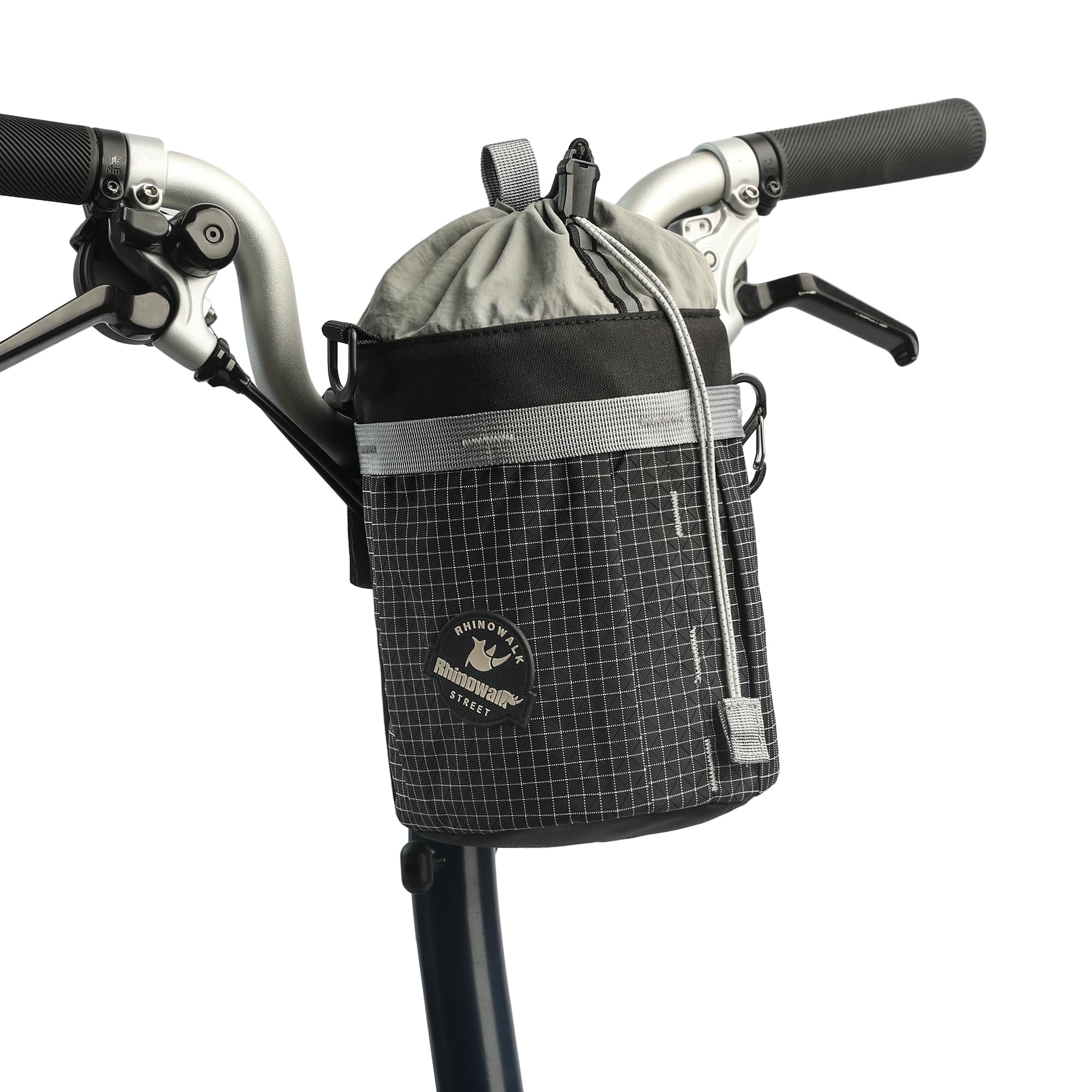 

Rhinowalk Urban Cycling Handlebar Bag/Shoulder Bag, 2-Way, 2.5L, Lightweight, Fits Brompton, Folding Bike, Urban Bike, and MTB (Black)