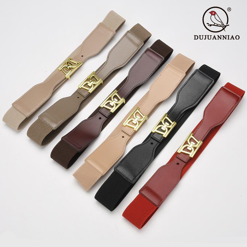 Black Belt Women'S Elastic Elastic Waist Seal Single Circle With Dress Shirt Jacket Sweater Waist Belt