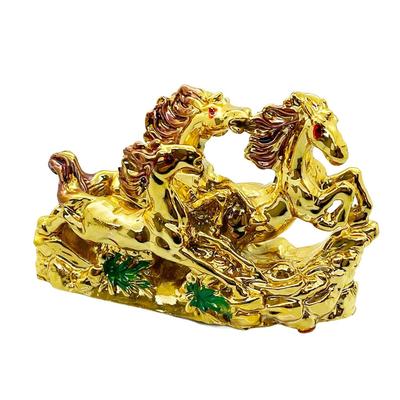 Exclusive Golden Polyresin Fengshui Victory Running Horse for Positive Energy Vibrations
