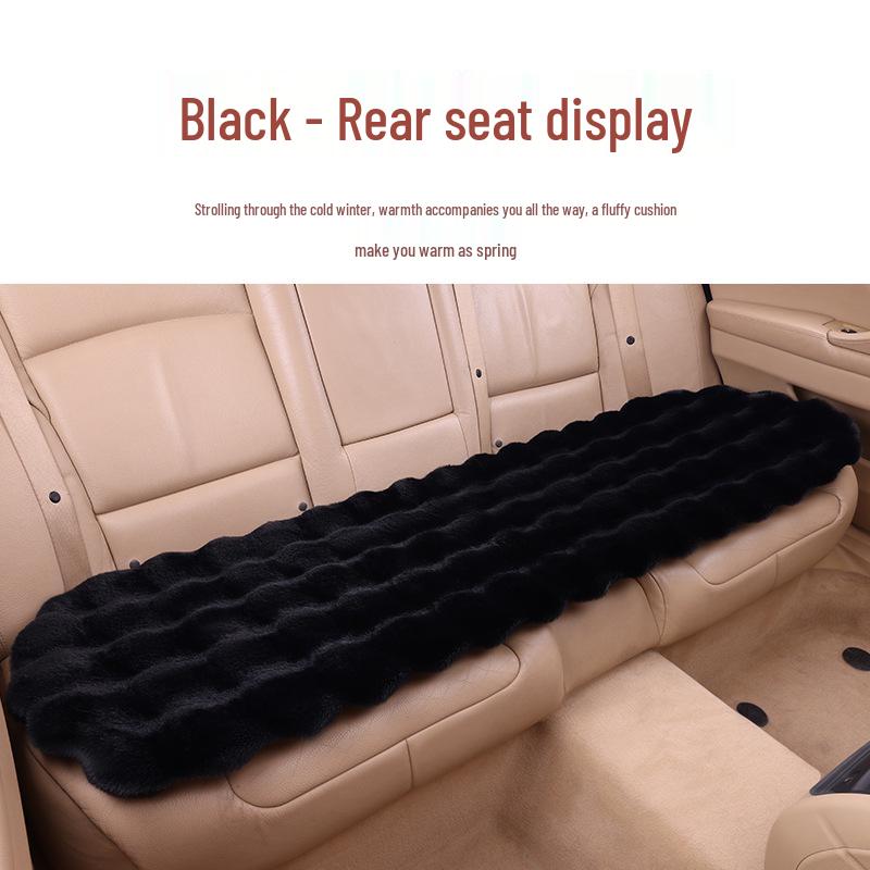 Winter Fleece Rabbit Fur Plush Car Seat Cushion 3-Piece Set